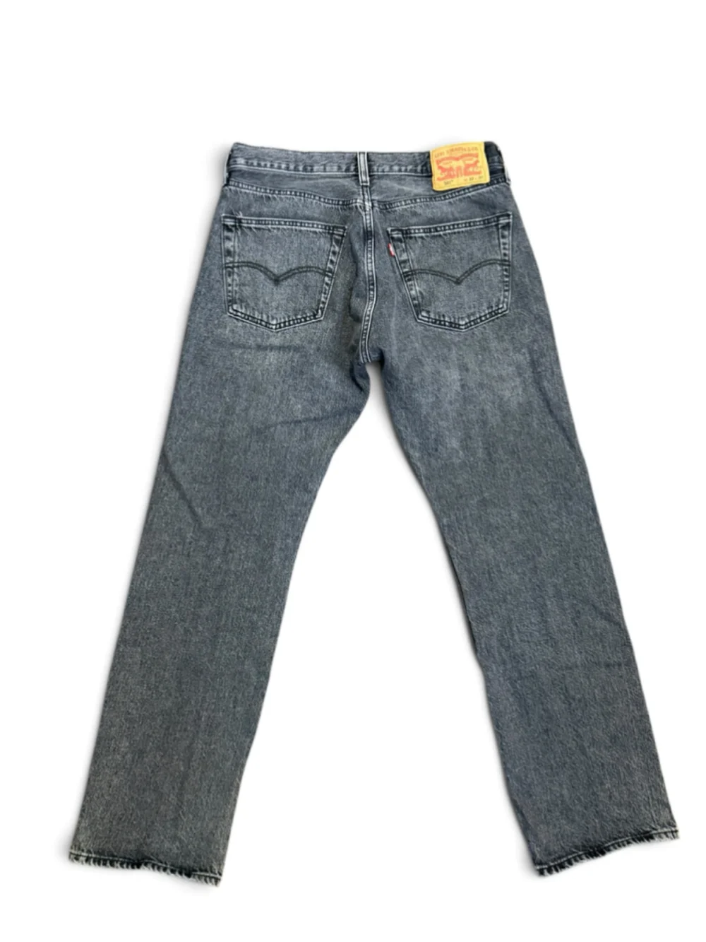 Levis 501 Original Jeans Mens 32x30 Black Gray Wash Button Fly Straight Leg